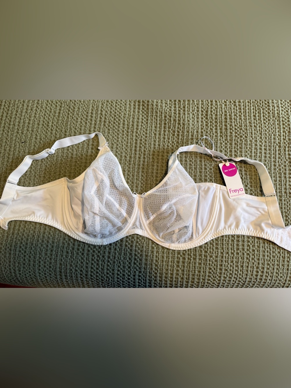 Freya 34GG White Sheer Lace Underwire Bra